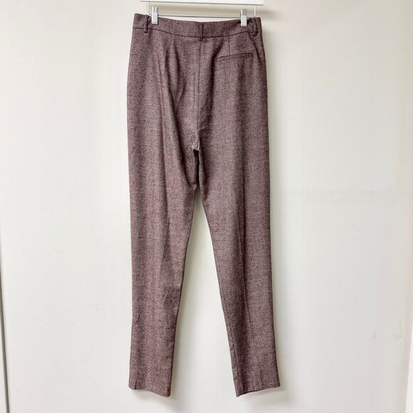 Zeynep Arcay Wool Blend Tapered Pleated Trouser Pants Brown Women's Size US 4 - Picture 2 of 4